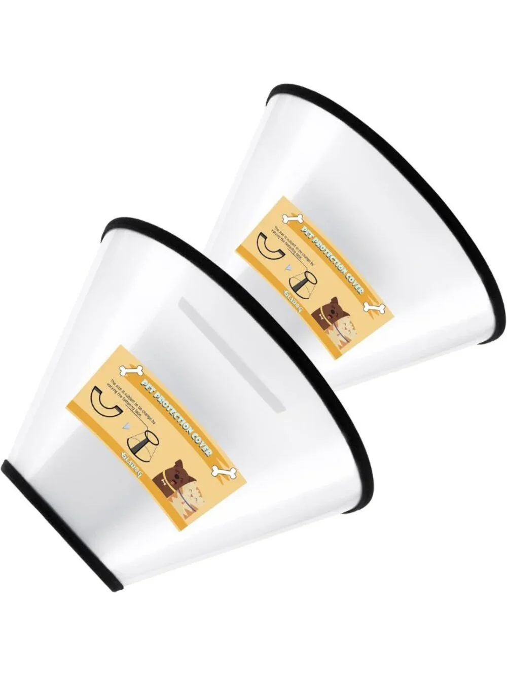Soft Adjustable Dog Cone Collar - 2 PCS Recovery E-Collar for All Sizes, Comfy